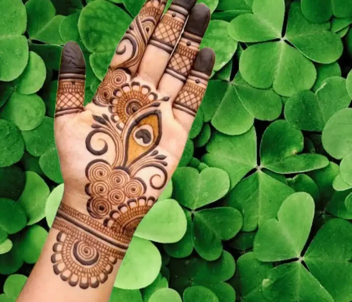 Modern Pakistani mehndi design with Arabic style fusion